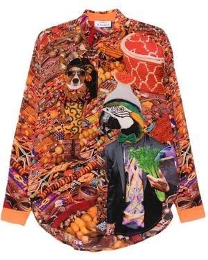 The Artistylist Jewelery Graphic-Print Long-Sleeve Shirt - Red
