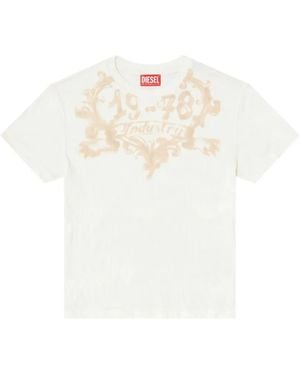 DIESEL Graphic-Print Cotton T-Shirt - White