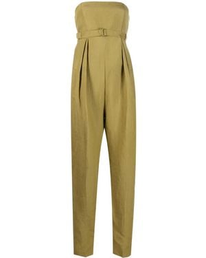 Alberta Ferretti Belted Strapless Jumpsuit - Yellow