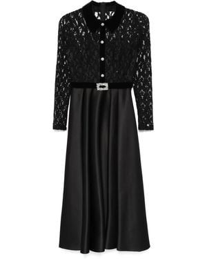 Nissa Crystal-Embellished Taffeta Midi Dress - Black