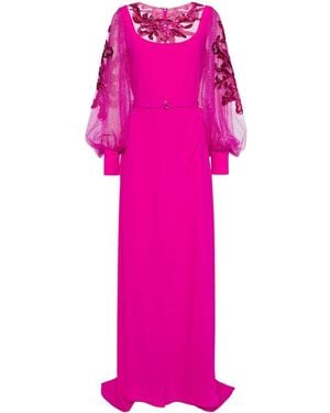 Saiid Kobeisy Bead-Embellished Crepe Gown - Pink