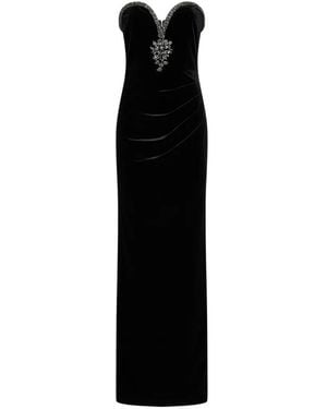 Self-Portrait Crystal-Embellished Strapless Maxi Dress - Black