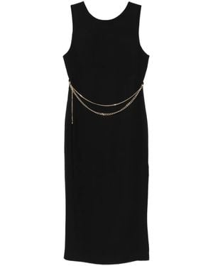 Twinset Chain-Embellished Sleeveless Midi Dress - Black