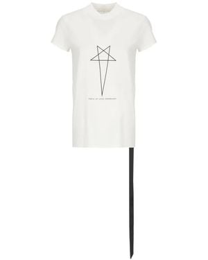 Rick Owens Graphic Print Short Sleeve T-Shirt - White