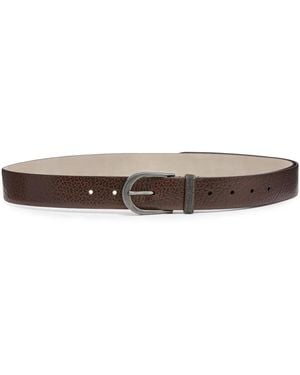 Brunello Cucinelli Gürtel Aus Gekörntem Leder - Braun
