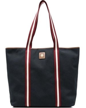 Bally Shopper Met Gestreept Vlak - Zwart