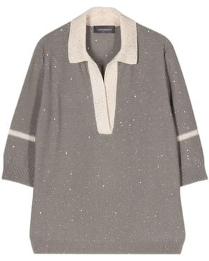 Lorena Antoniazzi Sequin-Embellished Knitted Top - Grey