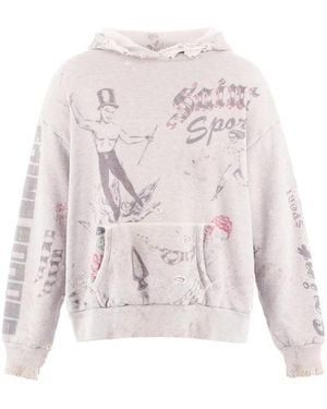 SAINT Mxxxxxx X Alexis Ross Alx Distressed Graphic-Print Hoodie - White