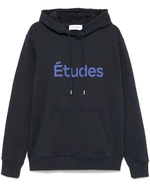 Etudes Studio Logo-Print Hoodie - Blue
