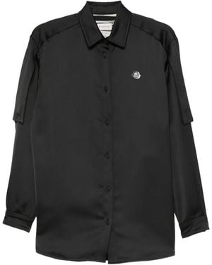 Moncler X Ee72 Logo-Patch Button-Up Shirt - Black
