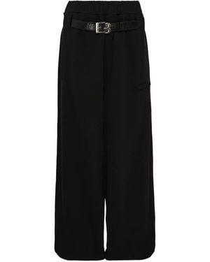 BONBOM Detachable Logo-Belt Pants - Black