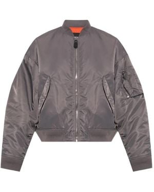 DSquared² Logo-Patch Bomber Jacket - Grey