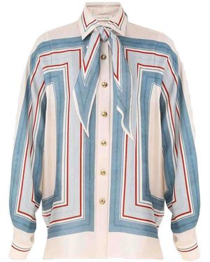 Zimmermann Relaxed Scarf Shirt - Blue