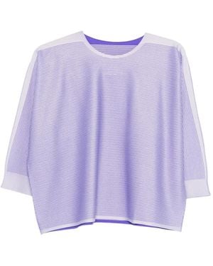 Issey Miyake Striped-Pattern Blouse - Purple