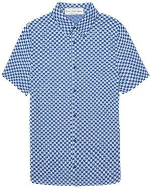 God's True Cashmere Dot Knit Cashmere Shirt - Blue
