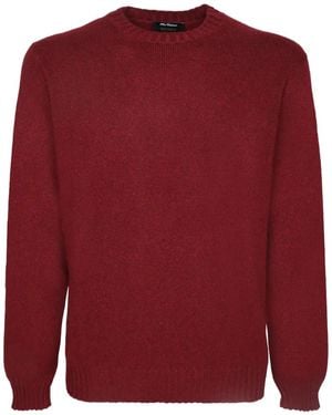 Dell'Oglio Kaschmirpullover Mit Geripptem Besatz - Rot
