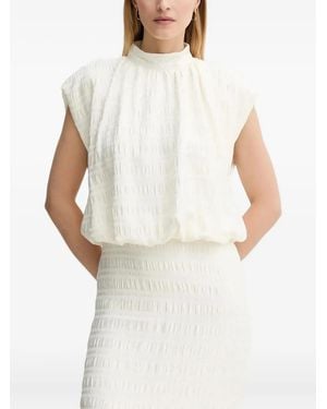 Bruuns Bazaar Abito Midi Con Frange - Bianco