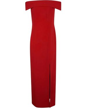 Ralph Lauren "Adlar" Short Sleeves Gown Long Dress - Red