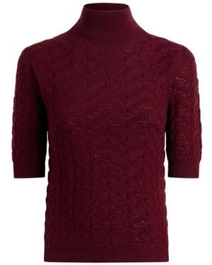 Etro Cable-Knit Turtleneck Jumper - Red