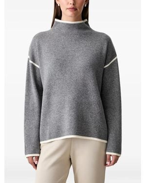 Joop! Contrast-Trim High-Neck Jumper - Grey