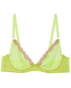 Fleur du Mal Sheer Tulle Demi Bra - Green