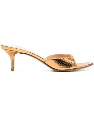 Francesco Russo 65Mm Leather Sandals - Metallic