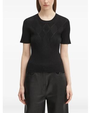 KENZO Ribgebreide Top Met Diamantpatroon - Zwart