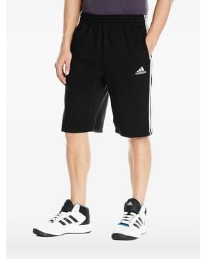 adidas ストライプ ショートパンツ - ブラック