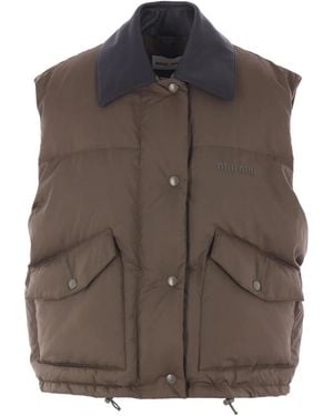 Miu Miu Gewatteerde Bodywarmer - Bruin