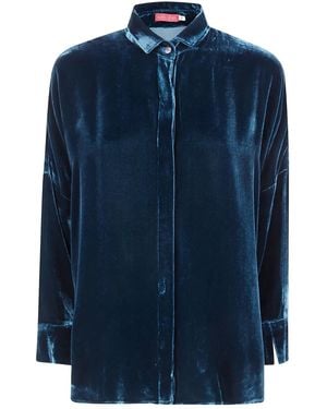 BIANCO LEVRIN Velvet Shirt - Blue
