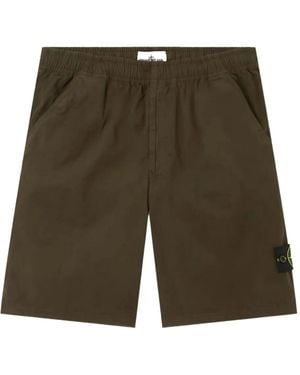 Stone Island Shorts mit elastischem Bund - Grün