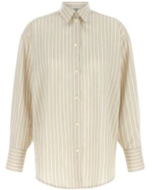 TOTEME Camisa Oversize A Rayas - Blanco