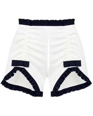 Vivetta Ruffled Bow-Detail Shorts - White
