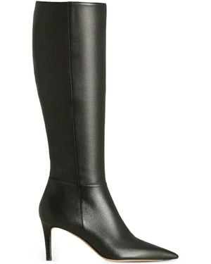 Kiton Pointed-Toe Knee-High Boots - Black