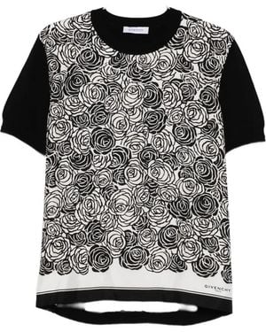 Givenchy Floral-Print T-Shirt - Black