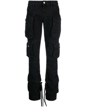 The Attico Halbhohe Straight-Leg-Jeans - Schwarz