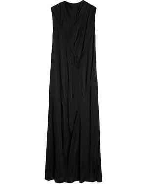 Jil Sander Robe En Satin À Coupe Longue - Noir