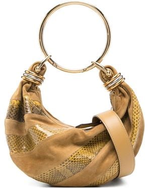 Chloé Mini Snakeskin-Effect Bracelet Bag - Metallic