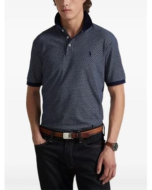 Polo Ralph Lauren Geometric-Pattern Polo Shirt - Blue