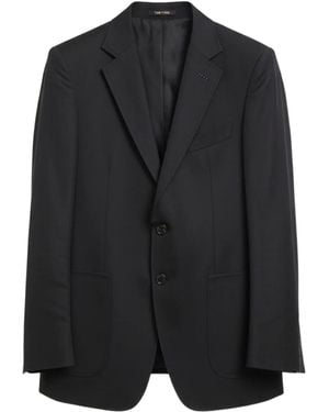 Tom Ford Three-Button Patch-Pocket Blazer - Black