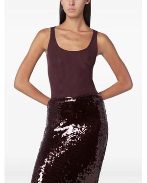 Roberto Collina Canotta Ribbed Top - Purple