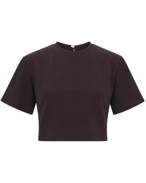 Sessun Mocambo Cropped Cut-Out T-Shirt - Purple