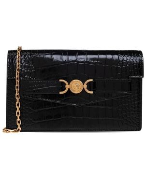 Versace Medusa '95 Clutch Mit Kroko-Effekt - Schwarz