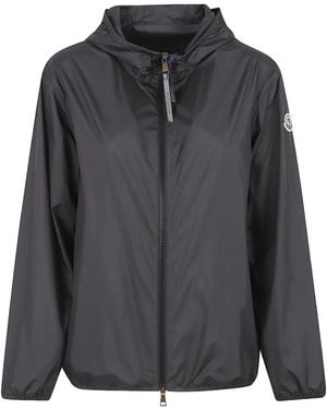 Moncler Logo-Patch Hooded Jacket - Grey