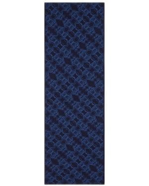 Roberto Cavalli Monogram-Pattern Scarf - Blue