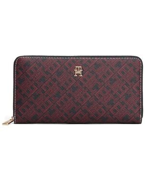 Tommy Hilfiger Cartera con monograma y cremallera - Morado