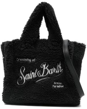 MC2 Saint Barth Mini Vanity Teddy Embroidered Tote Bag - Black