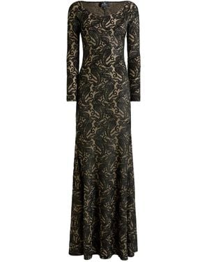 Etro Long Chenille Jacquard Dress With Lurex And Paisley Motif - Black