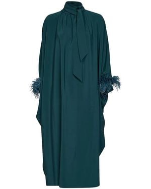 Gianluca Capannolo Feather-Trim Bow-Tie Dress - Green