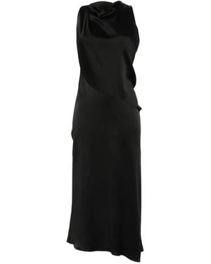 Victoria Beckham Twist-Detail Sleeveless Midi Dress - Black